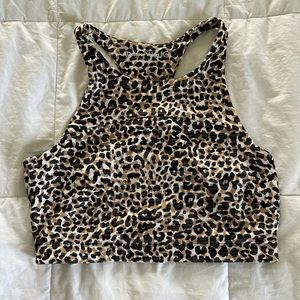 Outdoor Voices Leopard Print Move Free Crop Top M